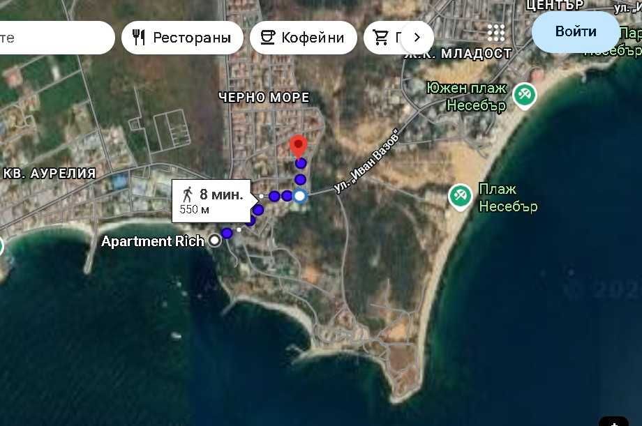 Сдается впервые! Дизайнерская студия 46 м² у моря (Несебър, Черно Море 3) БЕЗ КОМИССИИ. От собственника.