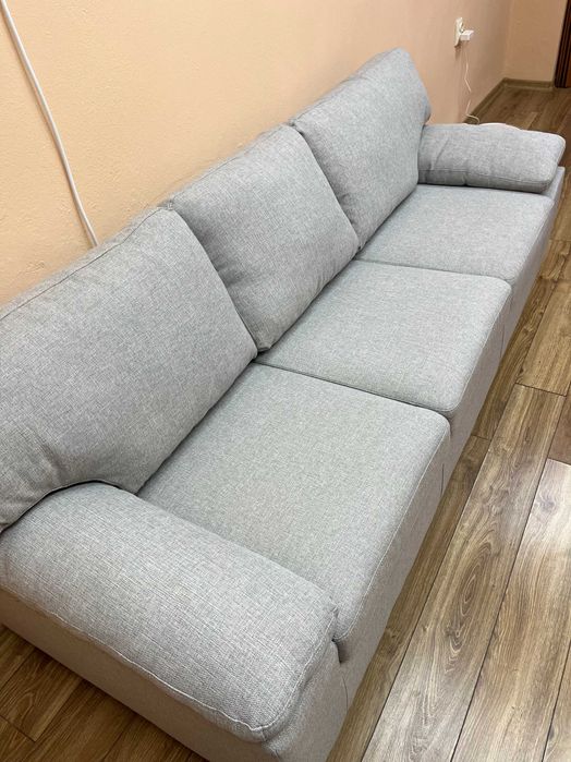 Диван GEDVED 3-местен светлосив текстил