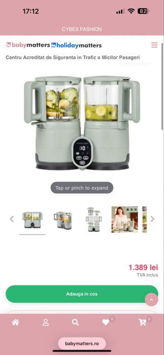 Robot pentru gatit Babymoov Nutribaby 4 in 1, cu panou central, din sticla si otel inoxidabil
