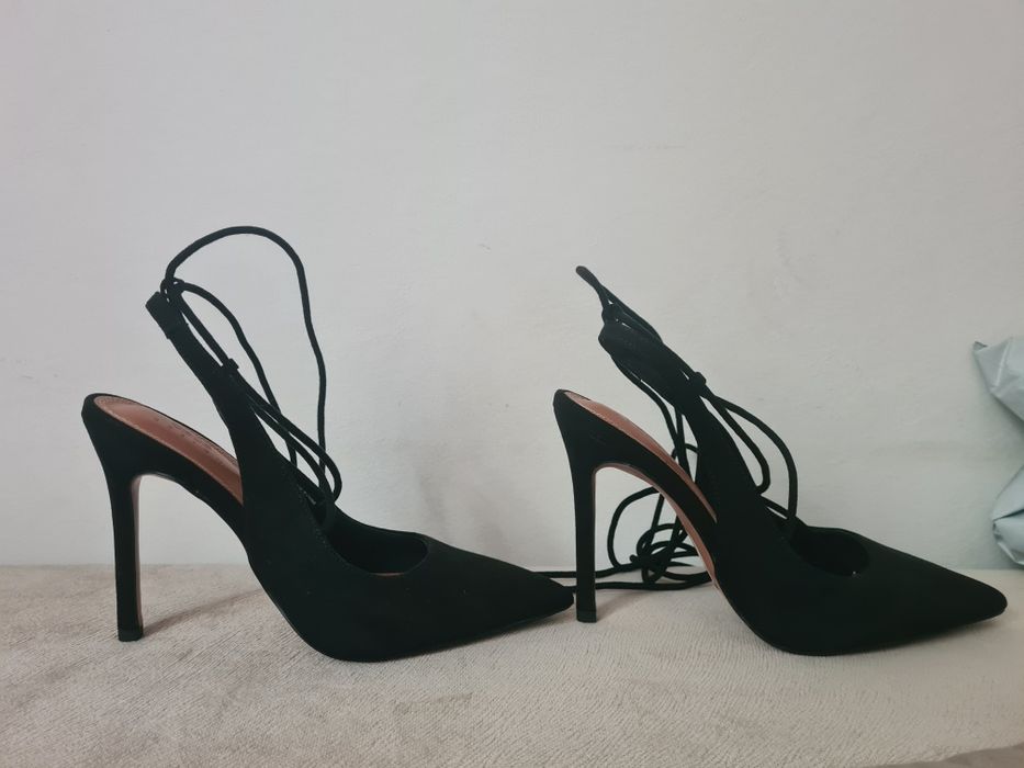 Pantofi negri stiletto slingback ASOS noi, nepurtati, marimea 36