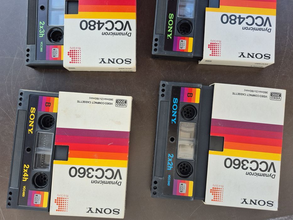 Vând 7 casete video 2000 VCC Sony 3hx2,4hx2,360,480 minute made in Germany