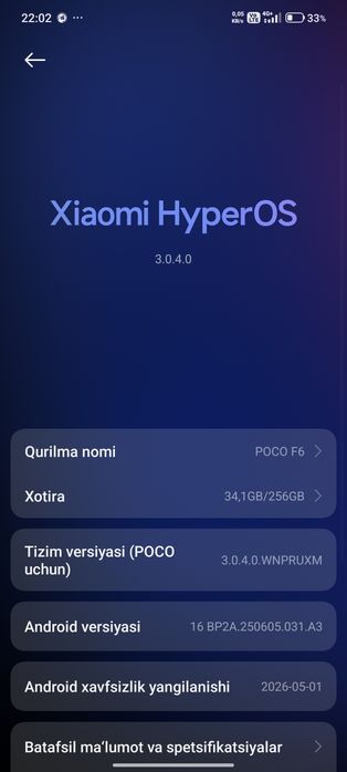Poco f6 5G 8+8/256