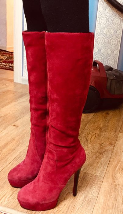 Замшевые сапоги