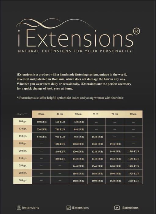 iExtensions, 50cm, saten, 180 grame