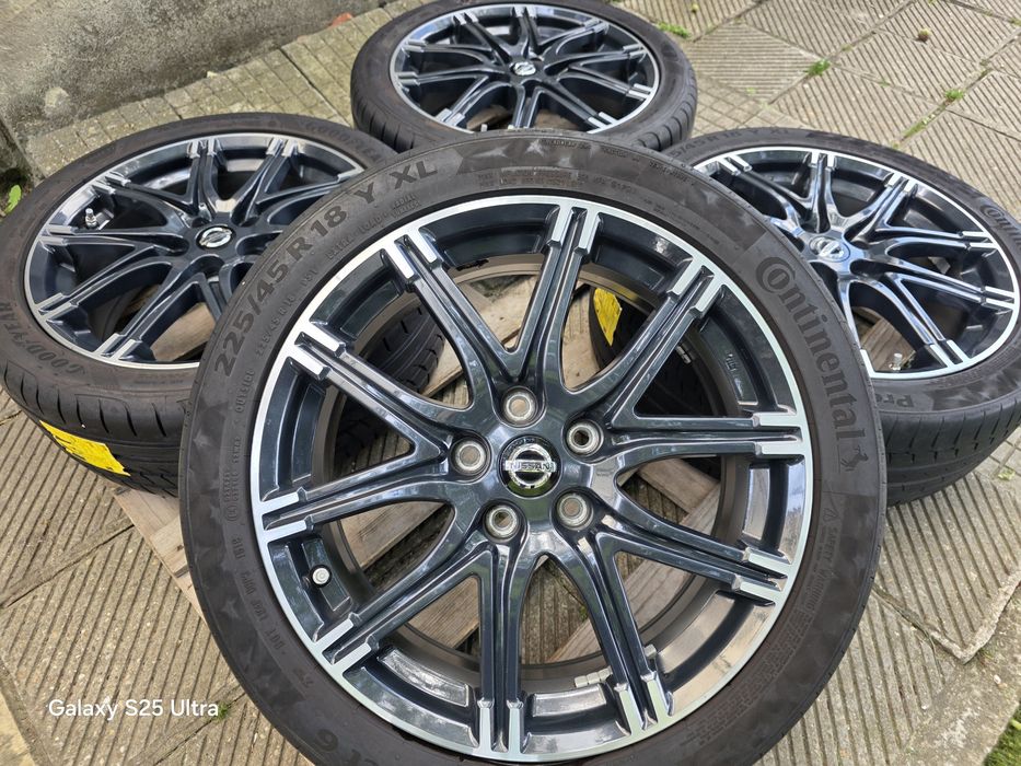 Лети джанти 18ки 5х114.3 Nissan + летни гуми 225/45/18