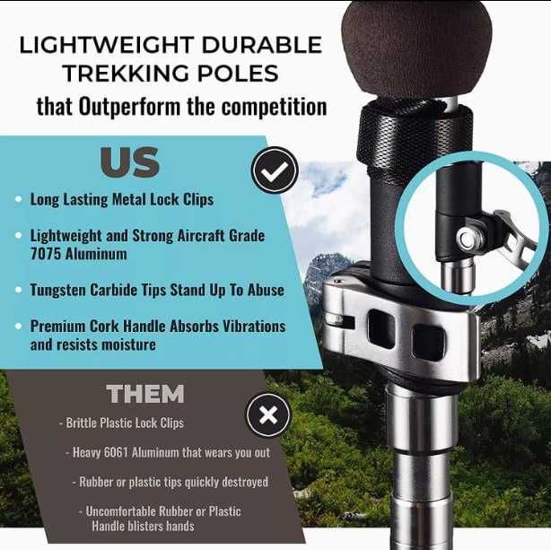 Щеки за трекинг Forest tales от алуминий с коркова дръжка