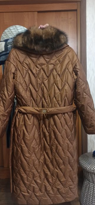 Стеганое пальто с соболем