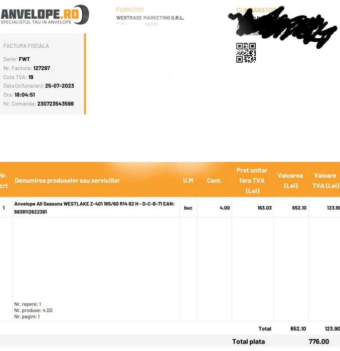 4 jante cu cauciucuri all seazon westlake 185/60 R14