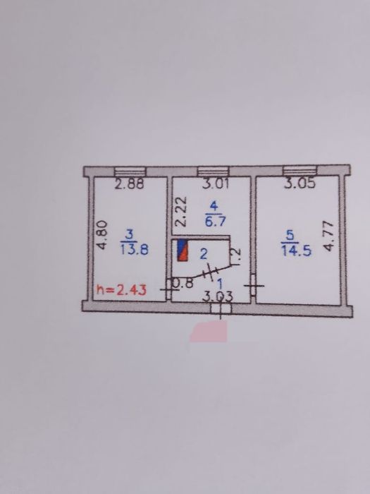 Продам 2х ком квартиру