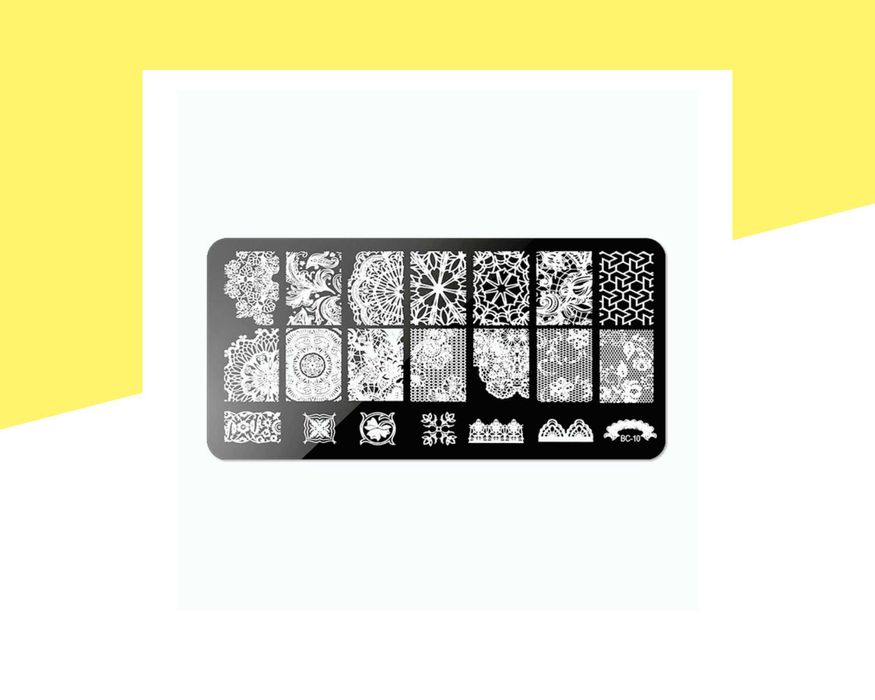 Метален шаблон за печат за нокти: дантела, животински принт