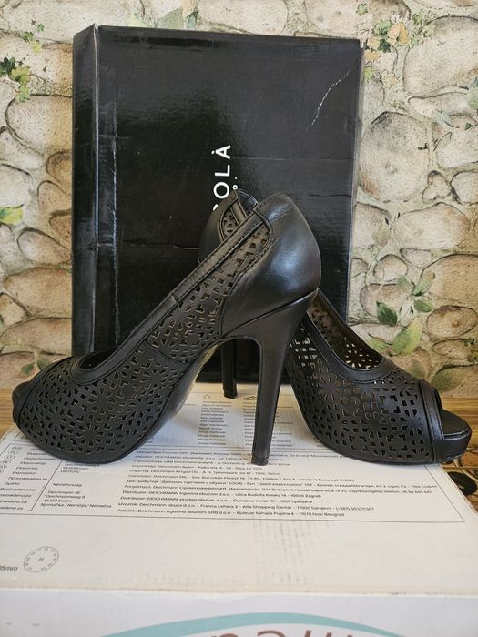 Pantofi de damă, cu toc, din piele naturală