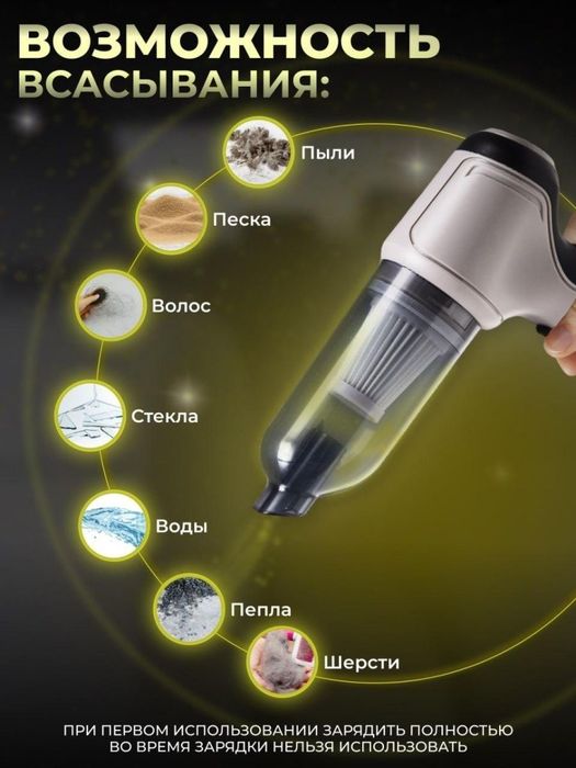 Беспроводной авто пылесос с функции обдува