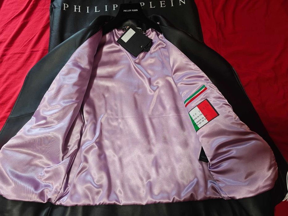 PHILIPP PLEIN оригинално ново рокерско кожено яке XXL