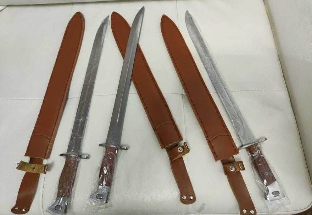 Baioneta Vânătoare 50cm, Maceta Ak47+ Teaca Piele /ideal cadou bărbați