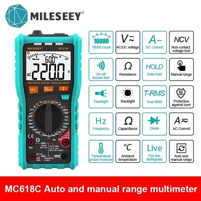 Профессиональный Мультиметр " MC618C " Характеристики на фото.