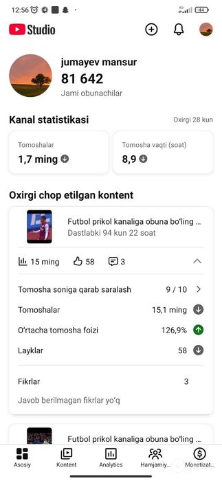 Youtube kanal sotiladi