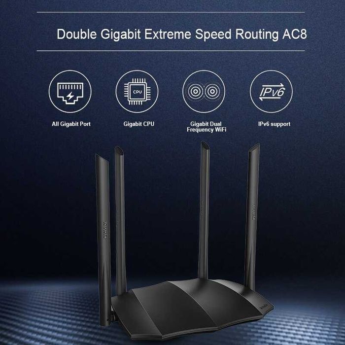 Router Wireless Gigabit TENDA AC8 Dual Band AC1200 4 antene sigilat nou