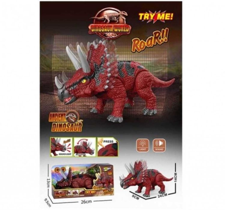 Динозавър с движещи се крайници, звук и светлина