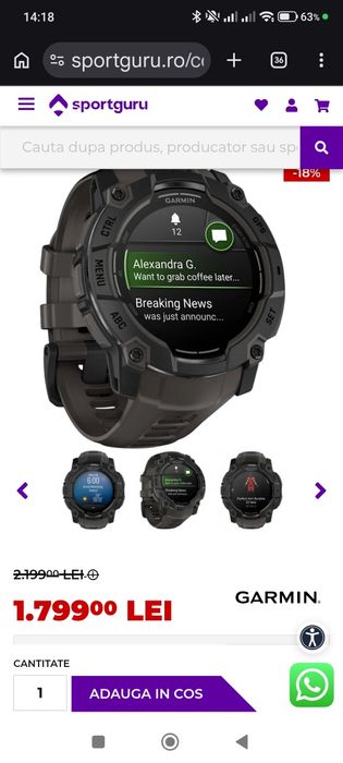 Garmin Instinct 3 Amoled 50mm