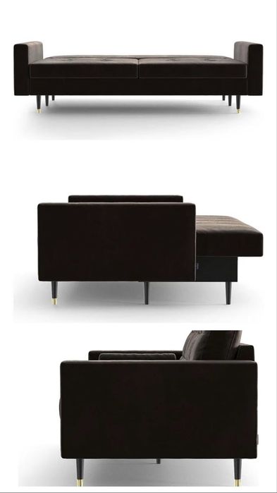 Canapea extensibila maro catifea