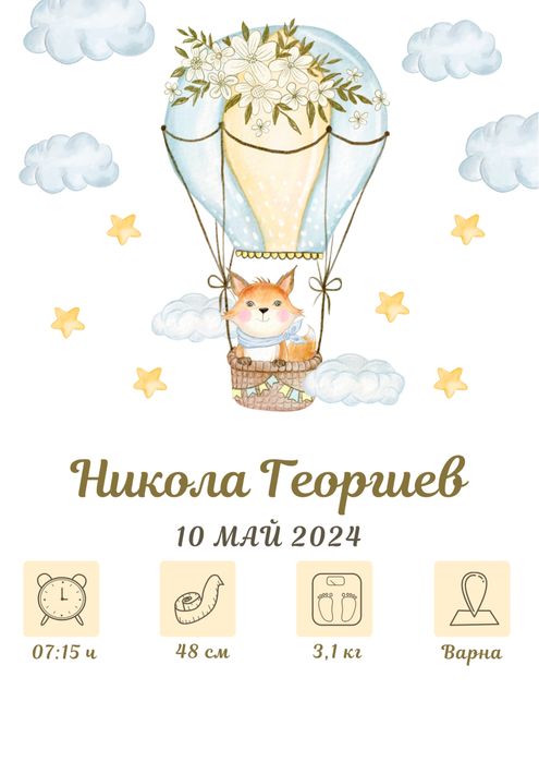 Персонализирана бебешка визитка