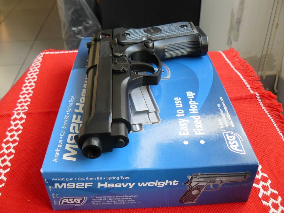 Pistol Airsoft BERETTA M92F HW Metal Slide ASG Mecanism Spring/Arc,Nou