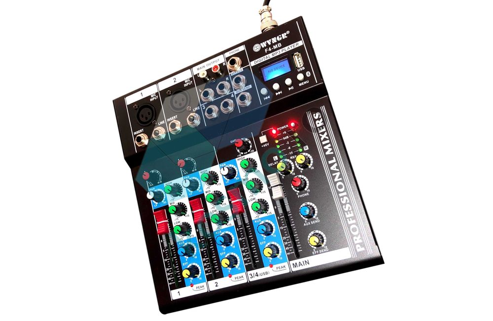 Mixer audio profesional neamplificat Consola DJ 4/7/8 canale Bluetooth