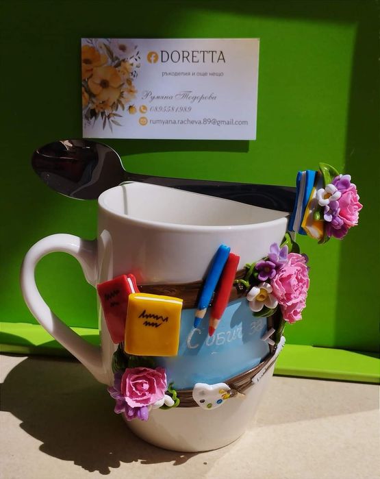 Чаши с декорация от полимерна глина