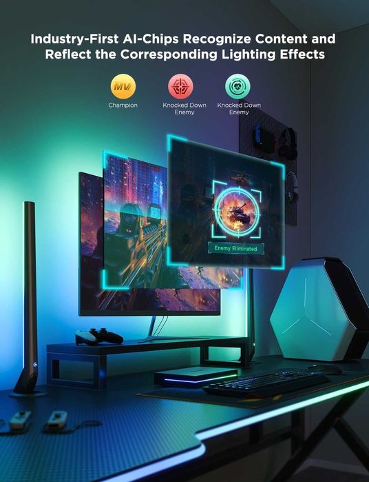 Govee AI Gaming Sync Box Kit 2 - HDMI 2.1, 4K/144Hz (За Монитор 27-34)