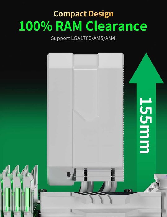 Cooler CPU upHere gaming up1TC4 White CPU Air Cooler,AMD Intel TDP230W