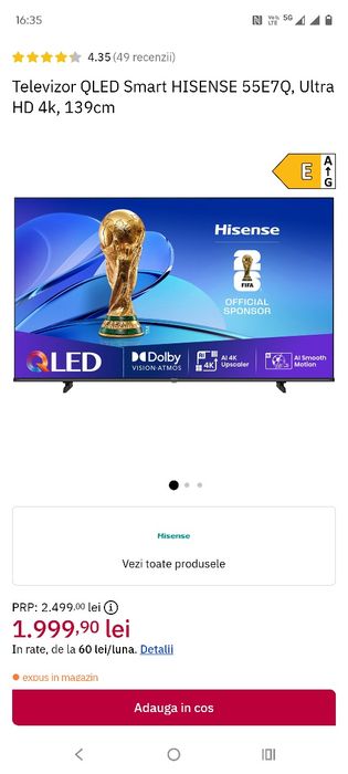 Qled Hisense cu garantie