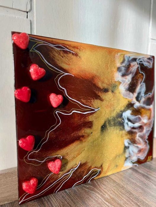 Ръчно изработена картина от епоксидна смола - 40/50см