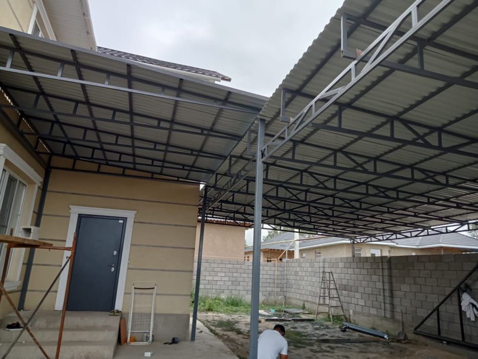 Ворота откатные решетки навес