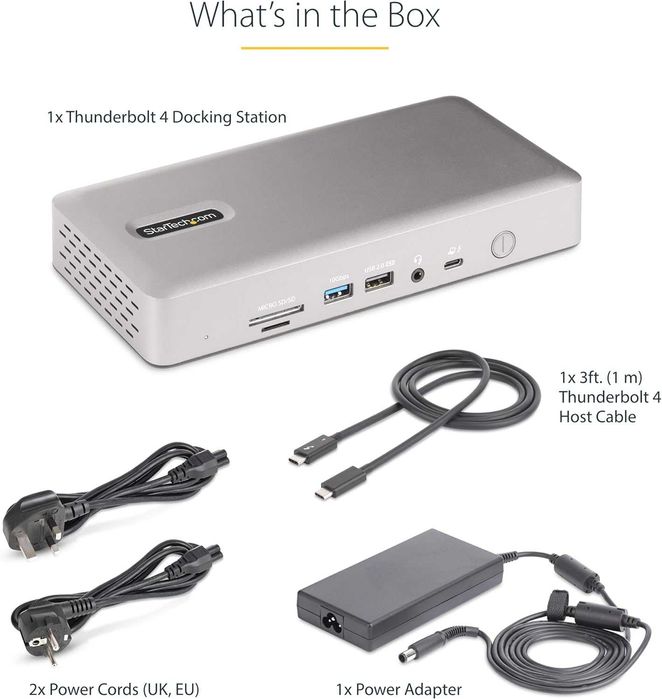 StarTech.com Thunderbolt 4 Мултидисплейна докинг станция,2x HDMI/2x DP