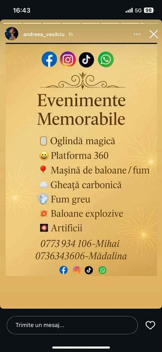 Oglinda foto, platforma 360, fum greu