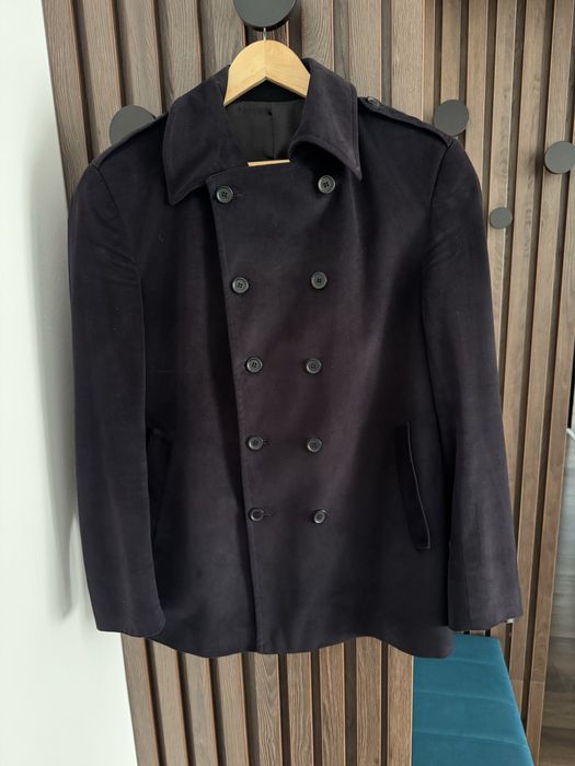 Sacou toamna maro si bleumarin