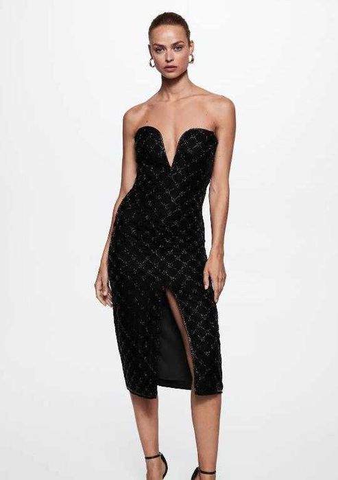 платье  MANGO  с бисером