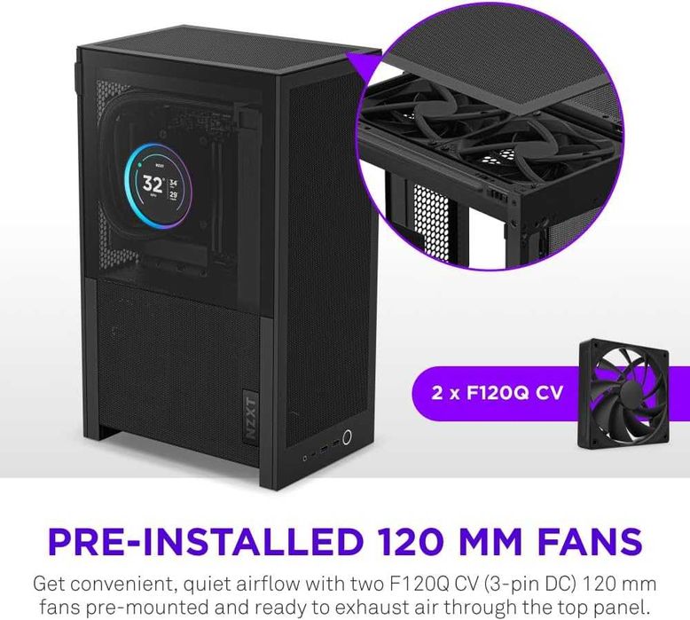Компютърна кутия NZXT H2 Flow – Mini-ITX 20.7L High Airflow PC Case