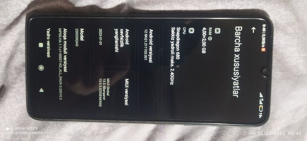 Redmi 10c 4+2.128GB karopka dakument bor aybi yoq pul zarur