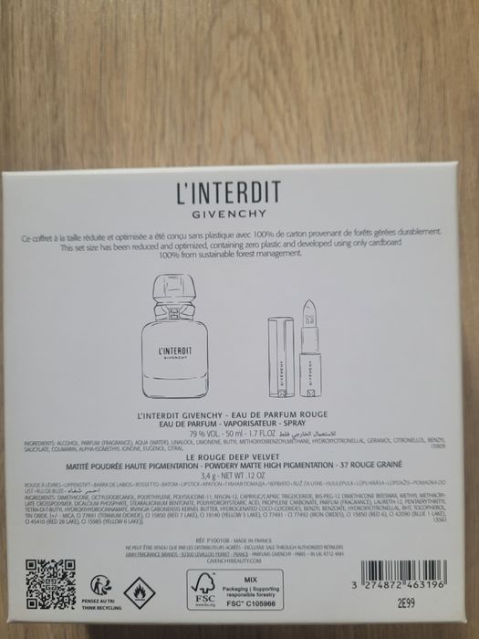 Set Givenchy L'interdit parfum si ruj