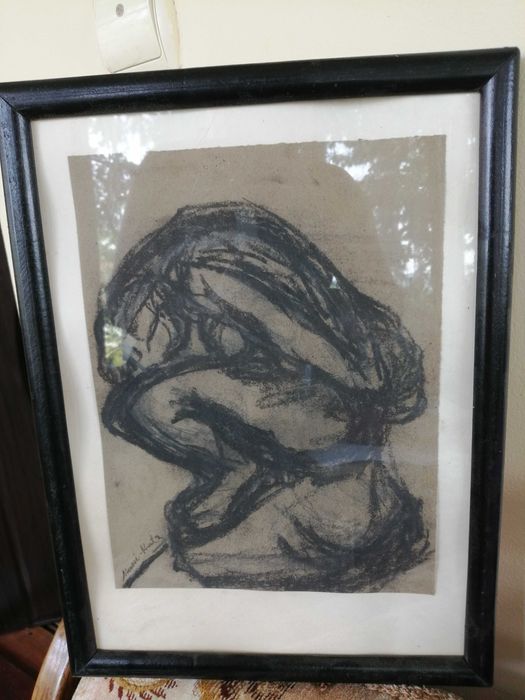 Tablou  original in carbune Mane - Katz