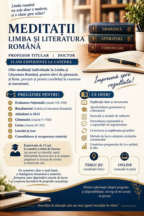 Meditații limba și literatura română - profesor titular