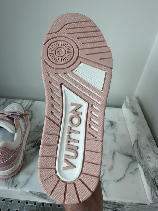sneakers piele naturala LV Trainer Pink –