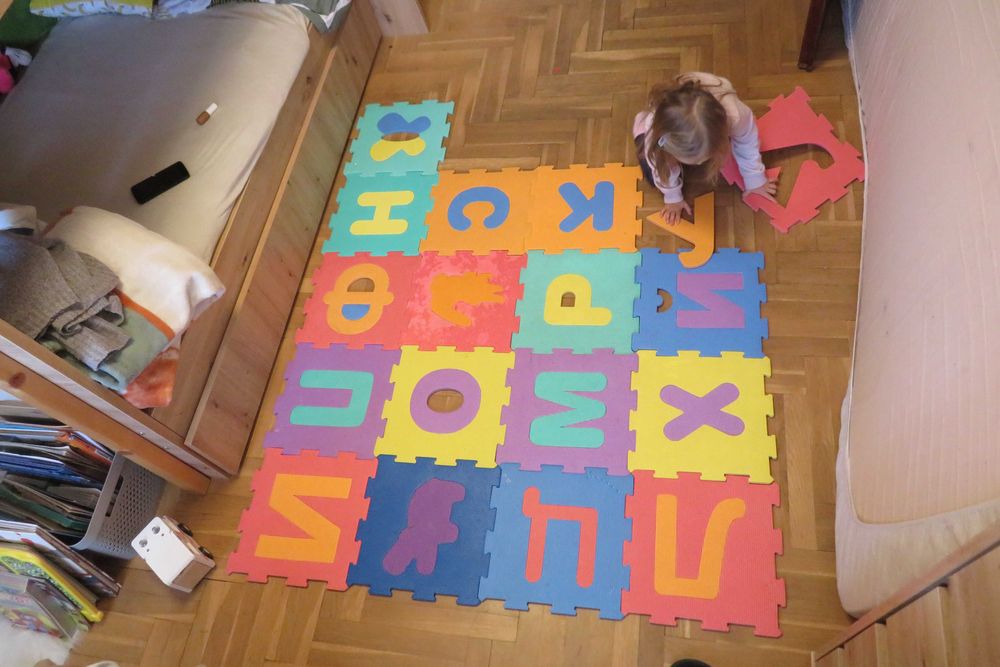 детска постелка-пъзел