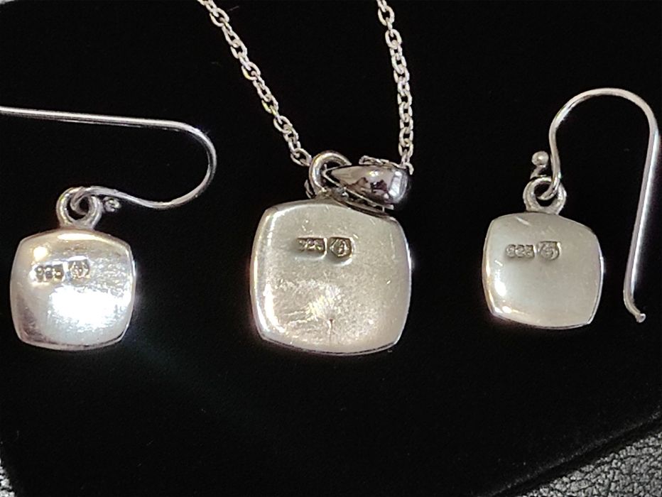 Сребърен Комплект / Опал / Обеци / Висулка / Бижута