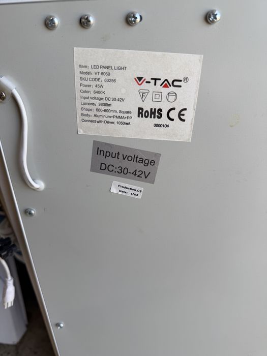 Panel led light Vt 6060 45 w 60x60