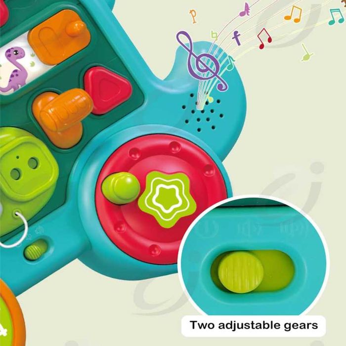 Образователна играчка бизи борд динозавър музикална фина моторика 2+