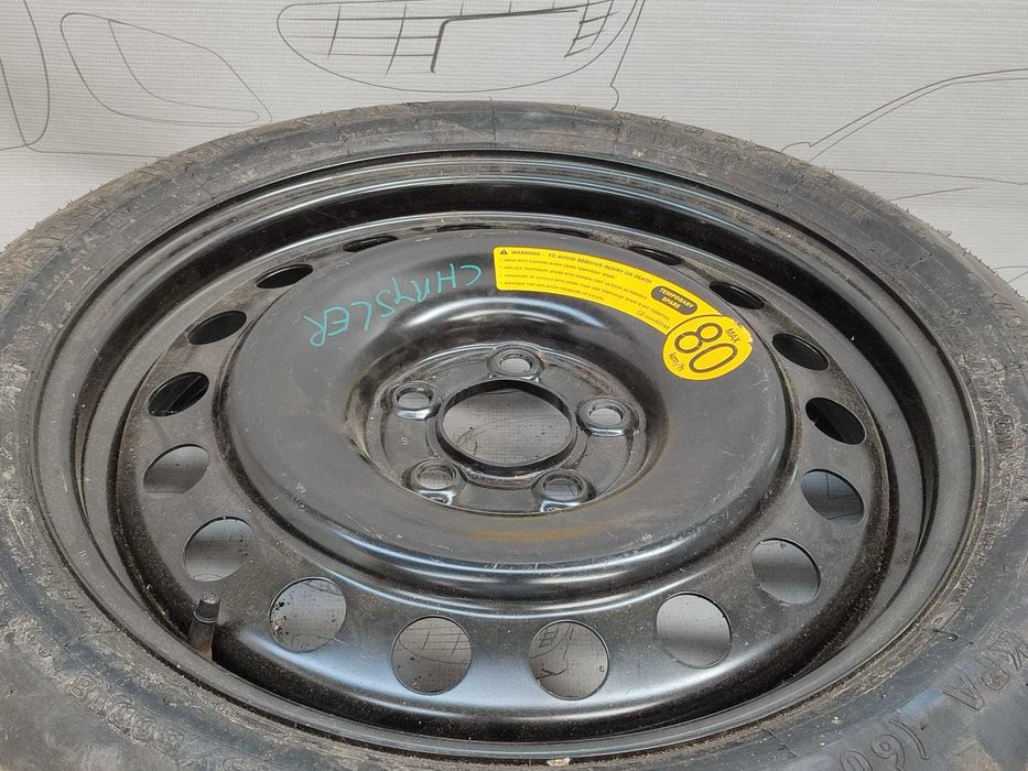 Roată de rezervă slim 5x115 T145/80 R18 DOT 2307 Chrysler 300-300C (3D)