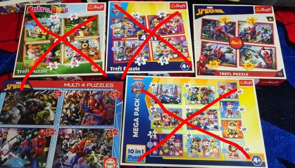 Пъзели  за деца, различни части