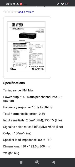 Sony STR AV270 X sau Onkyo TX 8210R